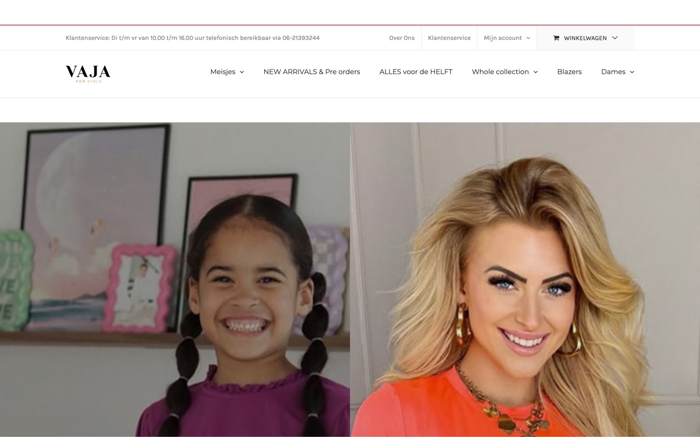De oude homepage van byvaja.nl